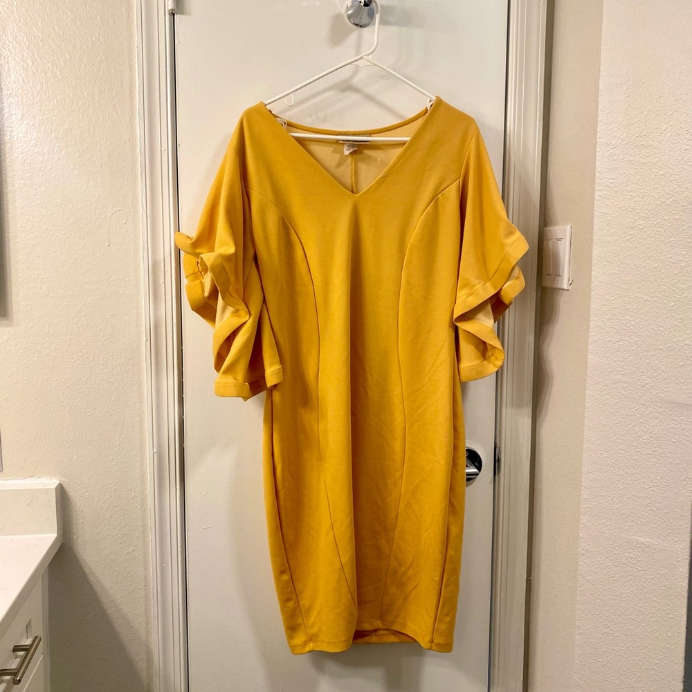 Beautiful Mustard Mini Dress • Never Worn Before.